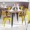 Flash Furniture Yellow Metal Stack Chair with Teak Poly Resin Seat CH-31230-YL-PL1T-GG - alternate 1